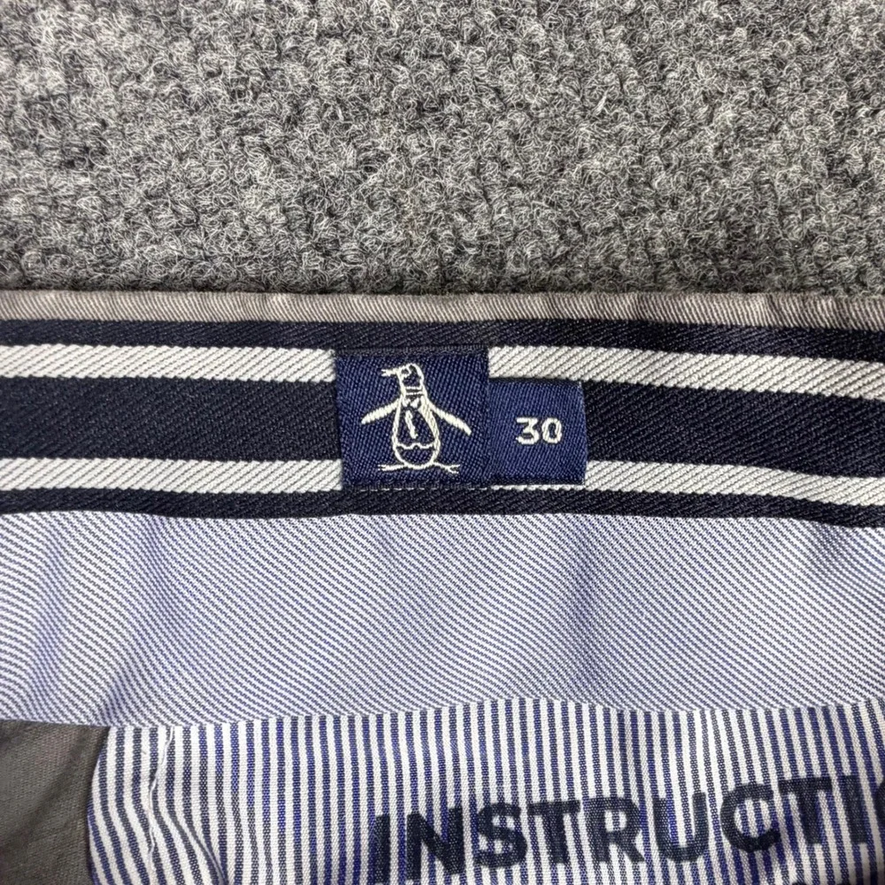 Original Penguin Mens Grey‎ Chino Shorts Size 30 Twill Flat Front Casual Summer
